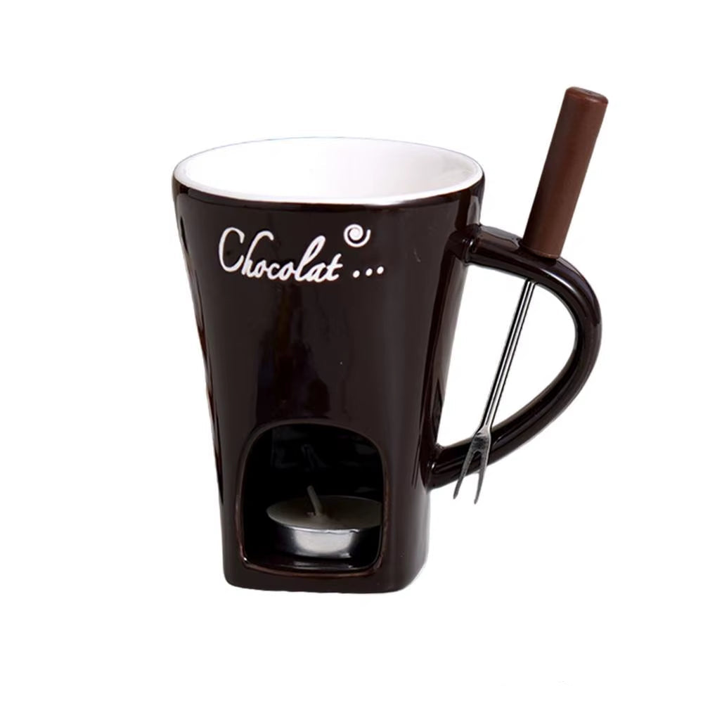 200Ml Chocolate Fondue Mug Melting Cups Hot Pot Ceramic Melted Cups Butter Warmer Heating Tea Light Melt Pot for Candy Chocolate