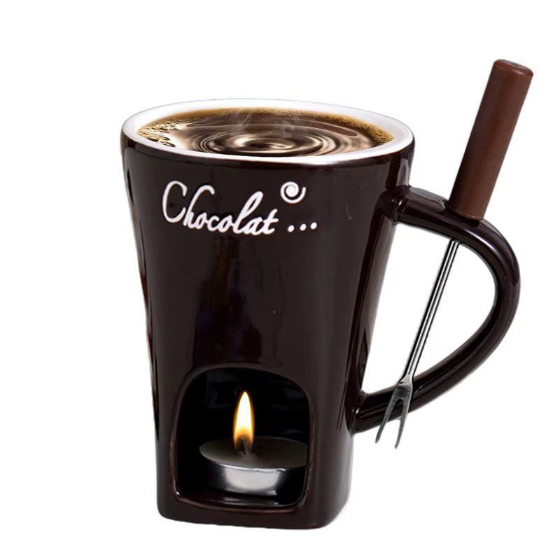 200Ml Chocolate Fondue Mug Melting Cups Hot Pot Ceramic Melted Cups Butter Warmer Heating Tea Light Melt Pot for Candy Chocolate